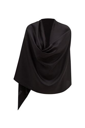 Çift Taraflı Siyah Mulberry İpek Şal - 4