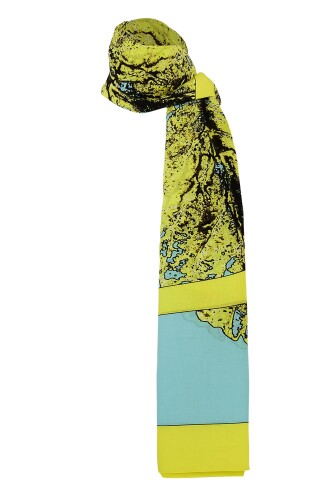 Çınar Cotton Shawl Blue - 3