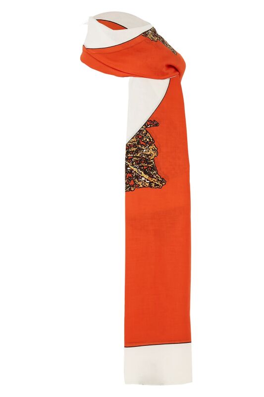 Çınar Cotton Shawl Orange - 3