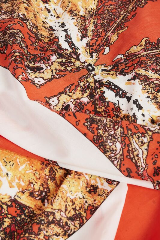 Çınar Cotton Shawl Orange - 4