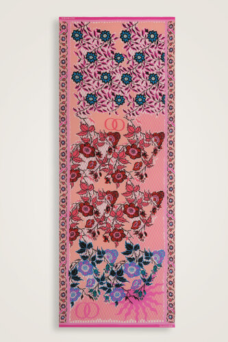 Çit Pembe Krep İpek Kaftan Şal 80x210 - Imannoor (1)