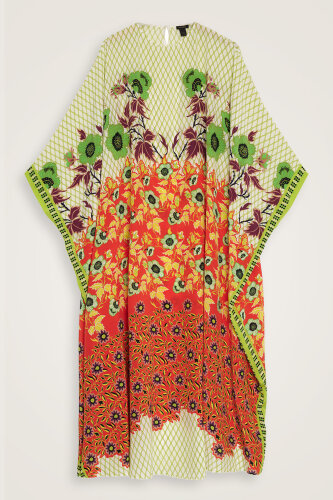 Çit Turuncu İpek Kaftan - Imannoor (1)