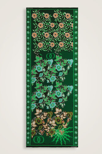 Çit Yeşil Krep İpek Kaftan Şal 80x210 - Imannoor (1)