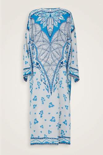 Çölde Otağ Uzun Mavi İpek Elbise - Imannoor (2)