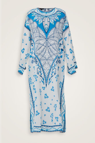 Çölde Otağ Uzun Mavi İpek Elbise - Imannoor (1)