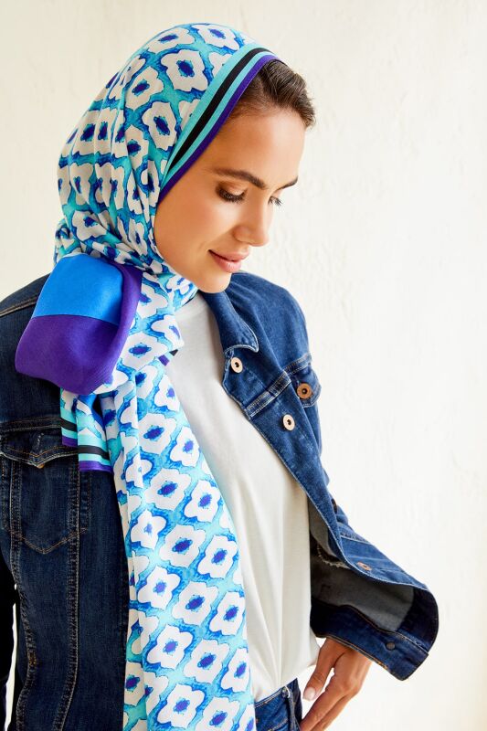 Compass the South Modal Shawl Blue - 4