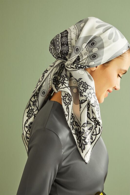 Cotyaeum Silk Shawl Grey - 2