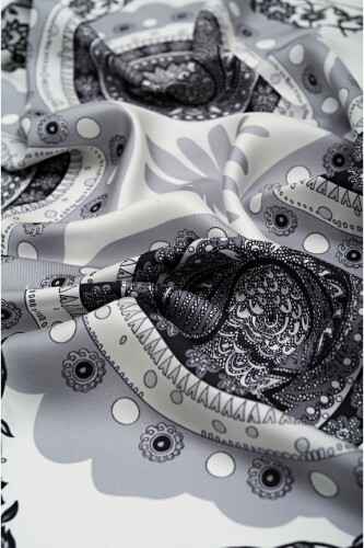 Cotyaeum Silk Shawl Grey - 3