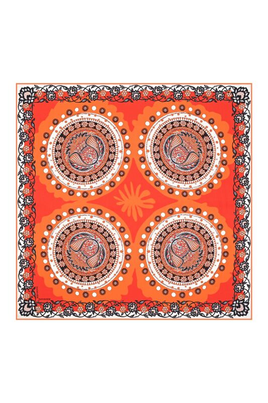 Cotyaeum Silk Shawl Orange - 1