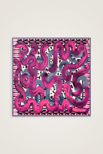 Creek Road Fuchsia-Indigo Twill Silk Scarf - 2