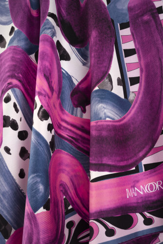 Creek Road Fuchsia-Indigo Twill Silk Scarf - 4