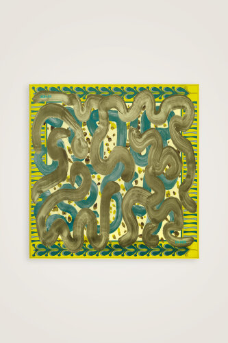 Creek Road Green-Turquoise Twill Silk Scarf - 2