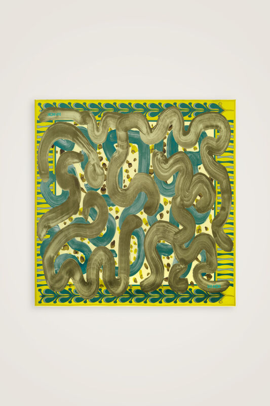 Creek Road Green-Turquoise Twill Silk Scarf - 2