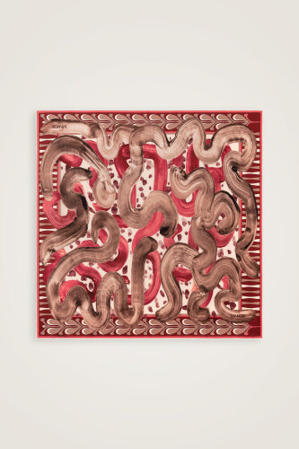 Creek Road Mink-Rosewood Twill Silk Scarf - 2