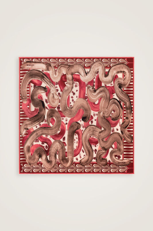 Creek Road Mink-Rosewood Twill Silk Scarf - 2