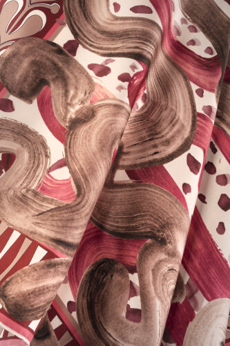 Creek Road Mink-Rosewood Twill Silk Scarf - 4