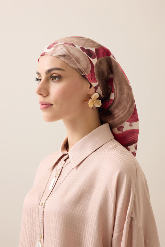 Creek Road Mink-Rosewood Twill Silk Scarf - 1