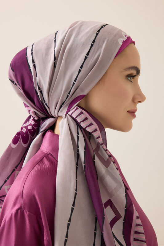 Daisy Noor Damson Cotton Floss Shawl - 1