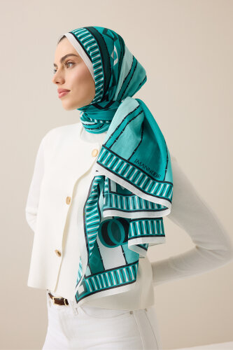 Daisy Noor Green Cotton Floss Shawl 