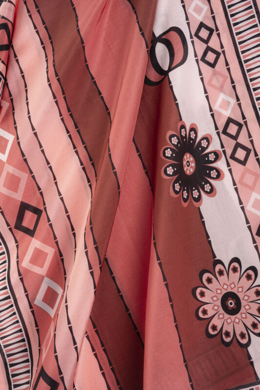 Daisy Noor Peach Cotton Floss Shawl - 4