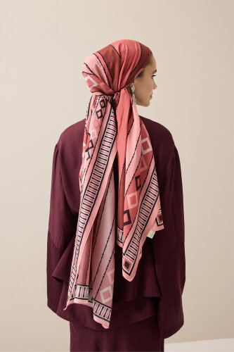 Daisy Noor Peach Cotton Floss Shawl - 5