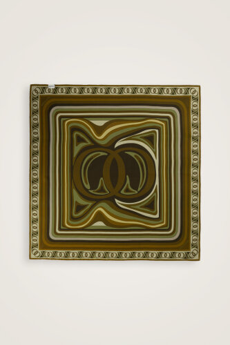 Dalgaların İçinde Haki-Yağ Yeşili Çift Taraflı Tivil İpek Eşarp 94x94 - Imannoor (4)