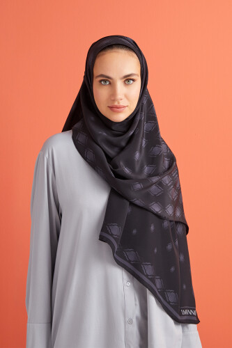 Damlalar Antrasit Krep İpek Şal 80x200 