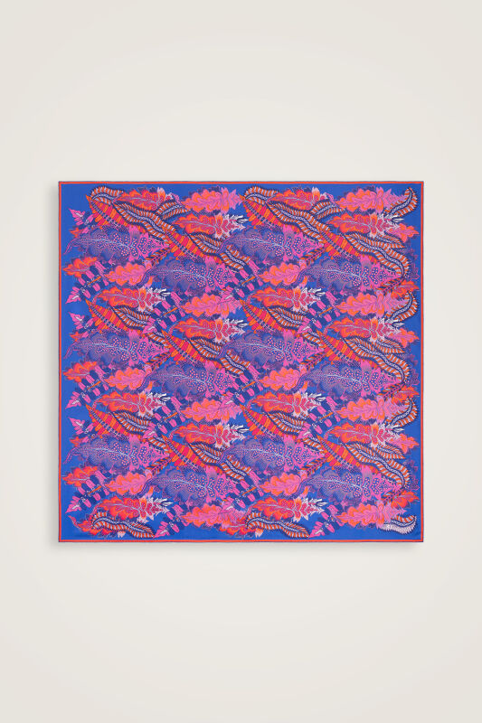 Date Palm Branch Purple-Lilac Double-Sided Twill Silk Scarf - 2