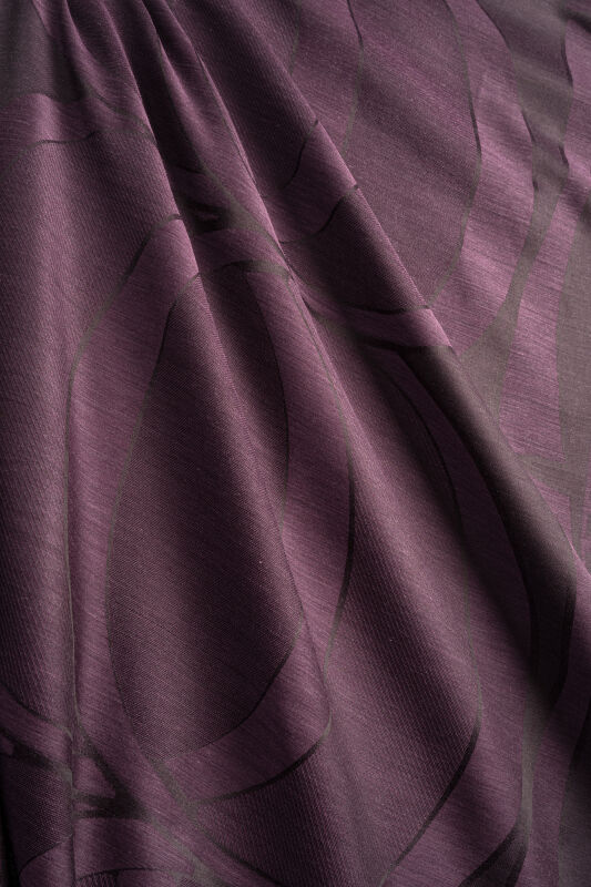 Dev Bambunoor Patlıcan Moru Yün İpek Şal 70x200 - 3