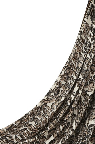 Doğunun Leoparı Bej İpek Eşarp - 3