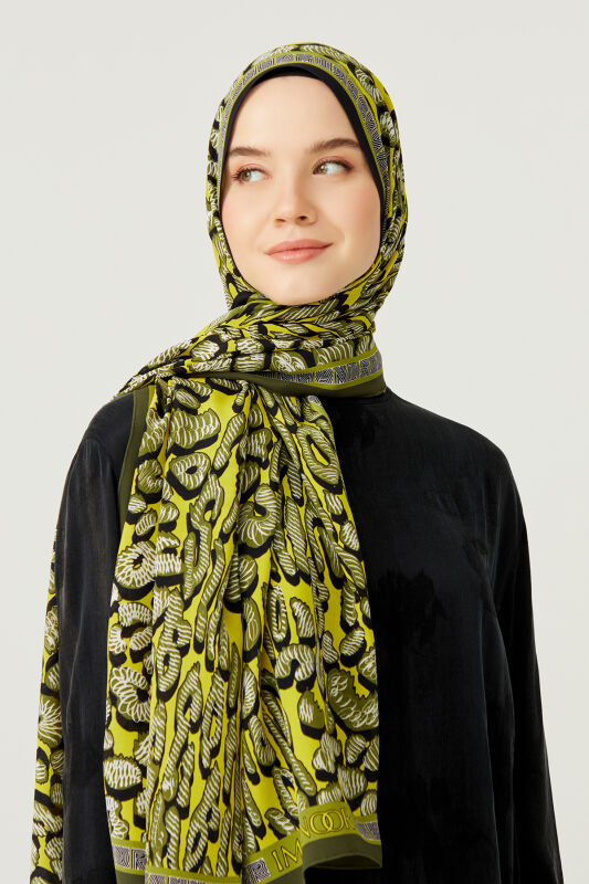 Doğunun Leoparı Sarı İpek Şal - 2