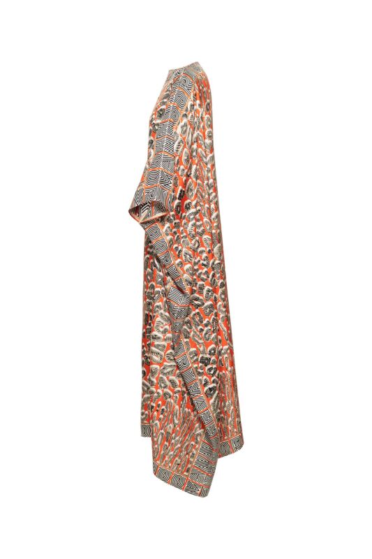 Doğunun Leoparı Turuncu İpek Kaftan - 2