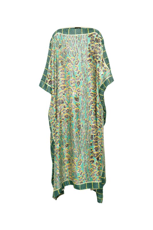 Doğunun Leoparı Yeşil İpek Kaftan - 1