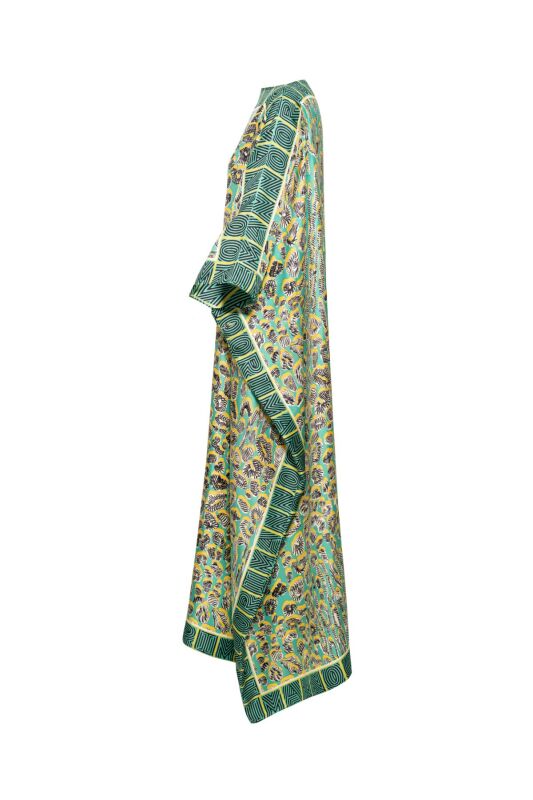 Doğunun Leoparı Yeşil İpek Kaftan - 2