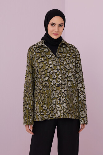Doğunun Leoparı Yeşil Pamuk Ceket - Imannoor