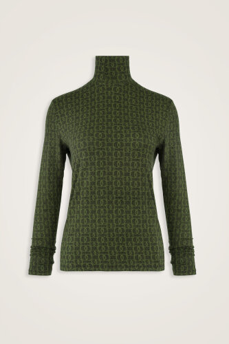 Dokuma Noor Haki Kısa Penye Bluz - Imannoor