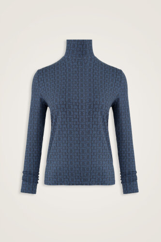 Dokuma Noor İndigo Kısa Penye Bluz - Imannoor