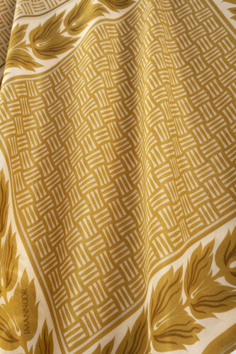 Dört Mevsim Hardal Pamuk Floş Şal 70x210 - Imannoor (4)