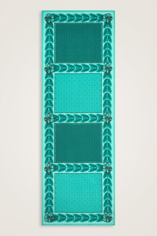 Dört Mevsim Turkuaz Pamuk Floş Şal 70x210 - 2