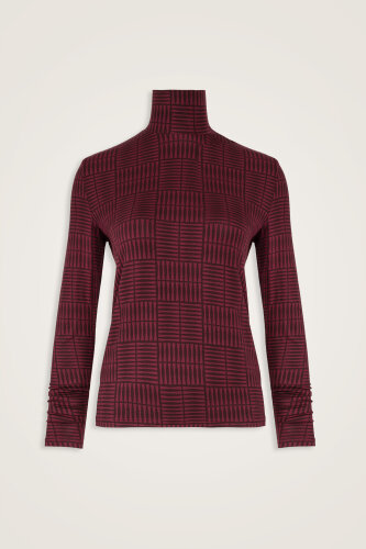 Double I Bordo Kısa Penye Bluz - Imannoor