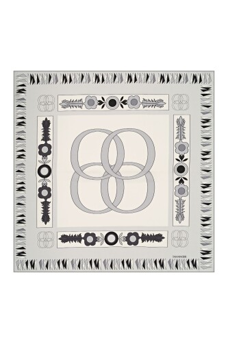 Double Noor Silk Shawl Grey - 2