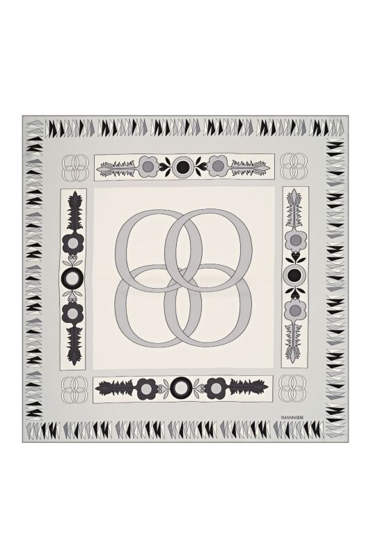 Double Noor Silk Shawl Grey - 2