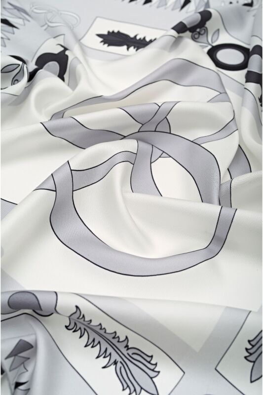 Double Noor Silk Shawl Grey - 3