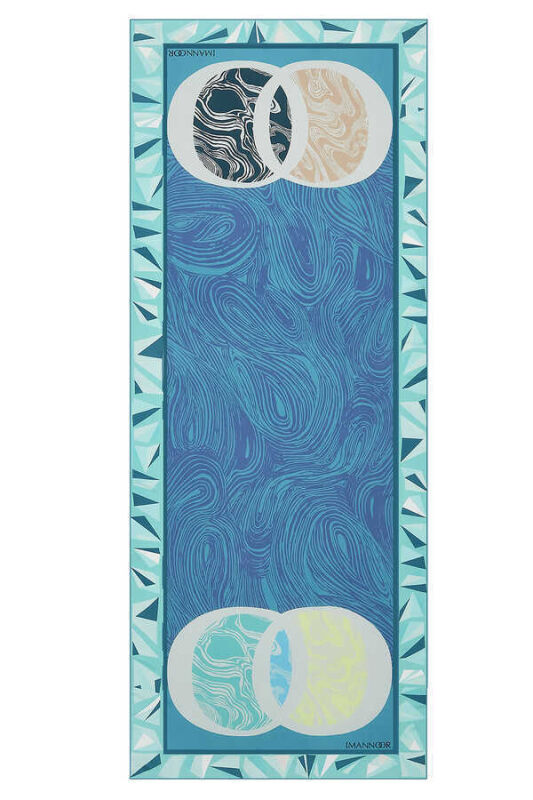 Double OO Silk Shawl Blue - 1