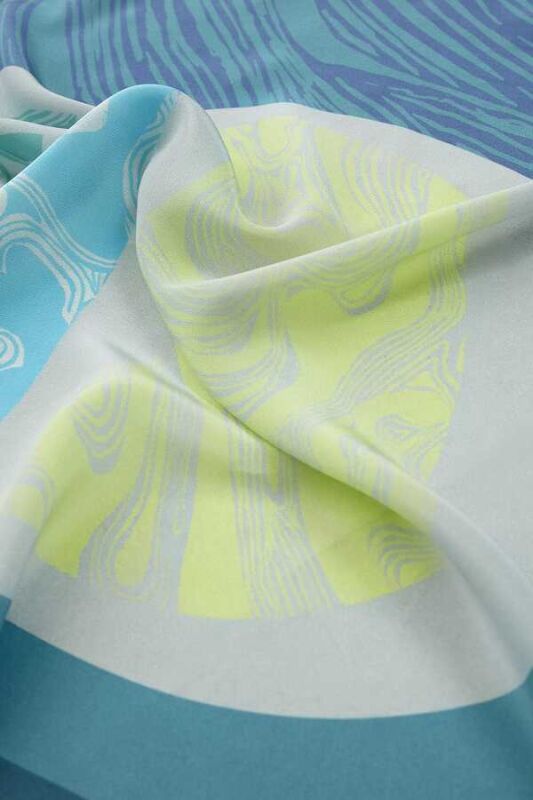 Double OO Silk Shawl Blue - 3