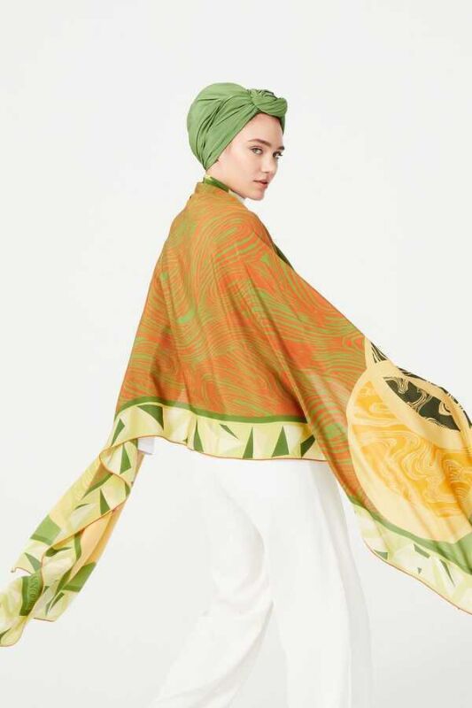 Double OO Silk Shawl Green - 4