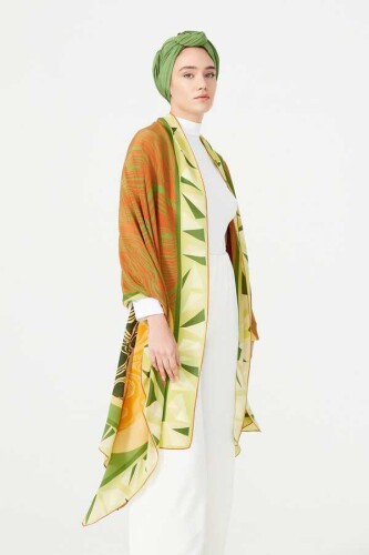Double OO Silk Shawl Green - 2