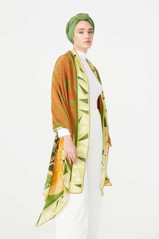 Double OO Silk Shawl Green - 2
