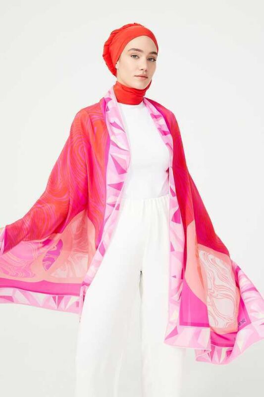 Double OO Silk Shawl Pink - 2