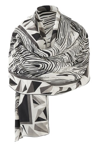 Double OO Silk Shawl Black - 3